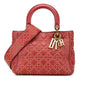 Christian Dior Lady Dior Red Color Leather Handbag Shoulder Bag Style 2 Rovelle Bags
