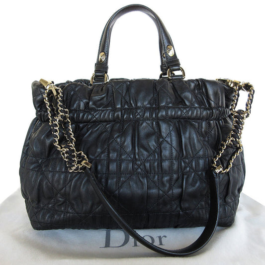 Christian Dior Black Leather Handbag Shoulder Bag Style 9 Rovelle Bags