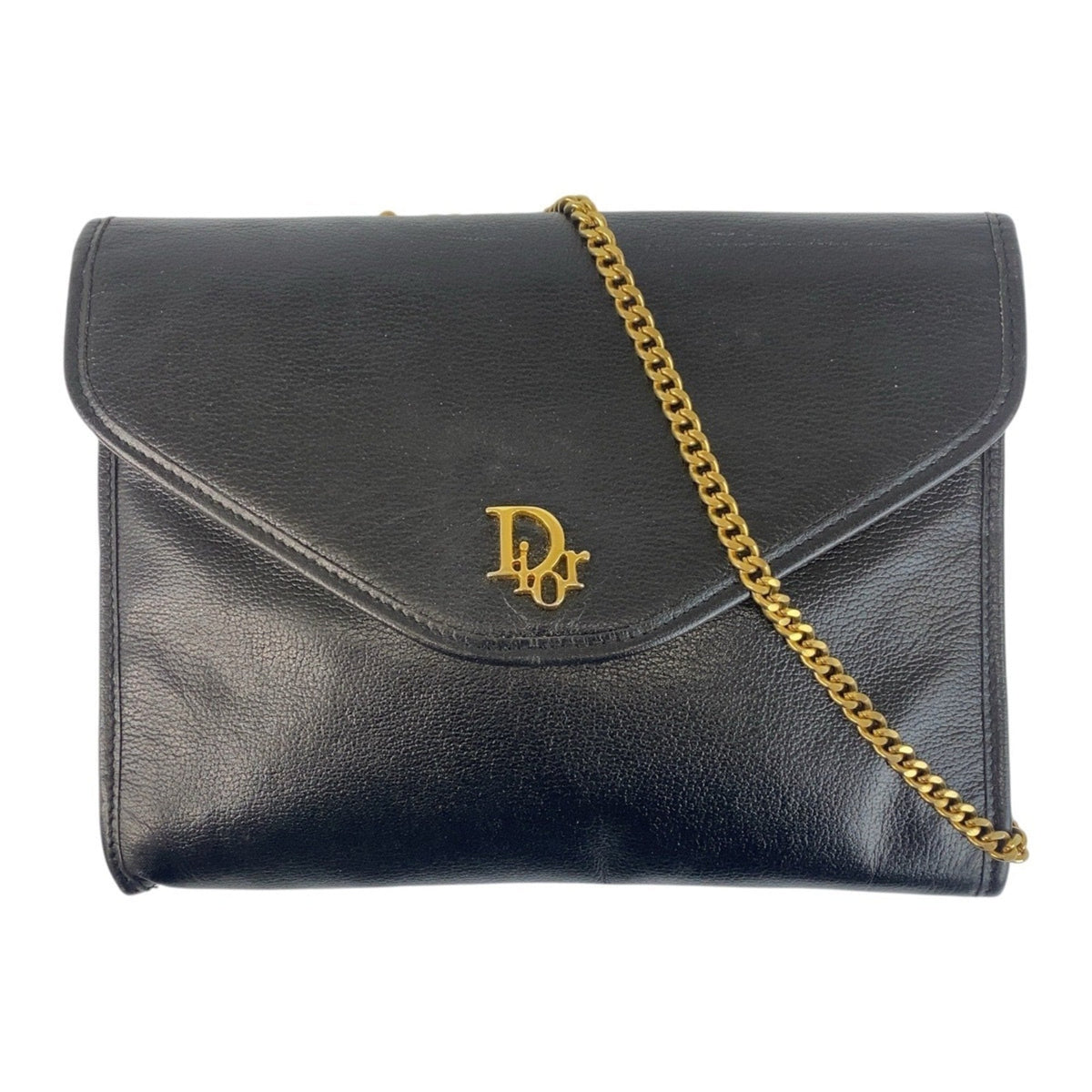 Christian Dior Black Leather Clutch Bag Shoulder Bag Leather Rovelle Bags