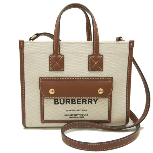 Burberry Canvas Leather Tote Bag ( )