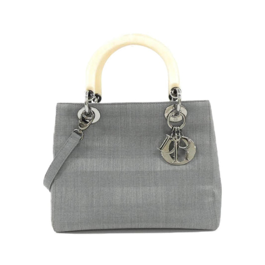 Christian Dior Beige Gray Canvas Handbag Rovelle Bags