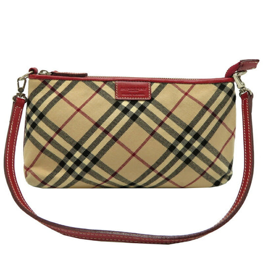 Burberry Blue Label Beige Red Color Felt Leather Shoulder Bag ( )