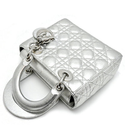 Christian Dior Silver Leather Handbag Rovelle Bags