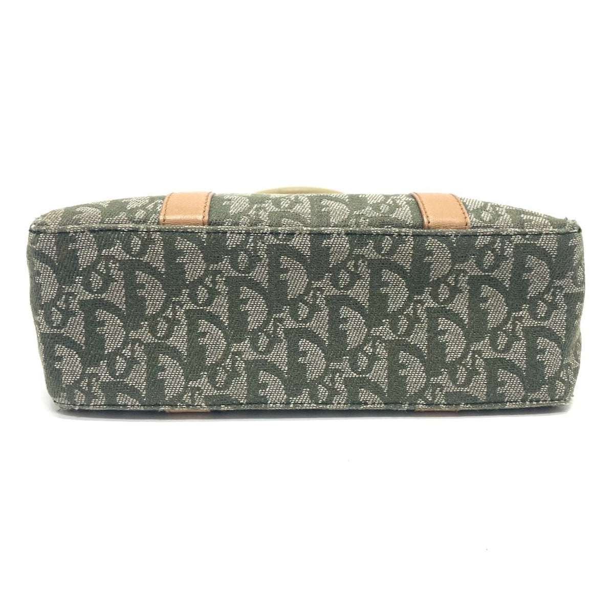 Christian Dior Green Canvas Leather Handbag Tote Bag Rovelle Bags