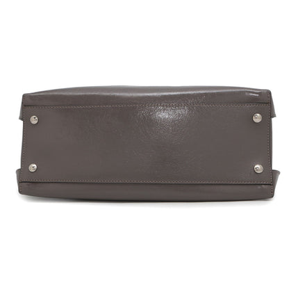 Burberry Gray Leather Handbag Shoulder Bag ( )