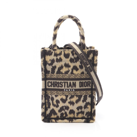 Christian Dior Beige Black Canvas Handbag Tote Bag Rovelle Bags
