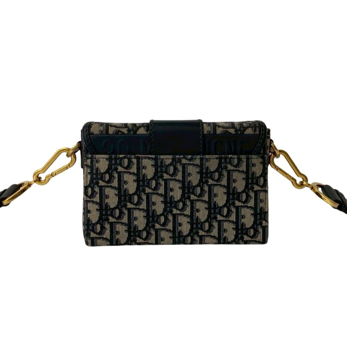 Christian Dior Navy Leather Canvas Shoulder Bag Rovelle Bags
