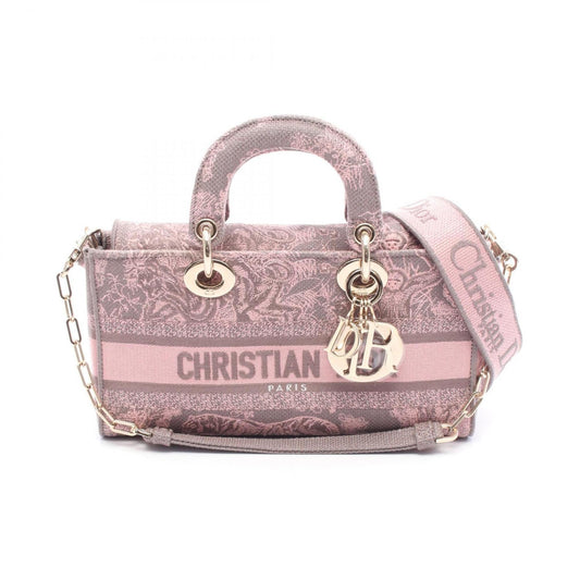 Christian Dior Gray Pink Canvas Handbag Rovelle Bags