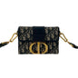 Christian Dior Navy Leather Canvas Shoulder Bag Rovelle Bags
