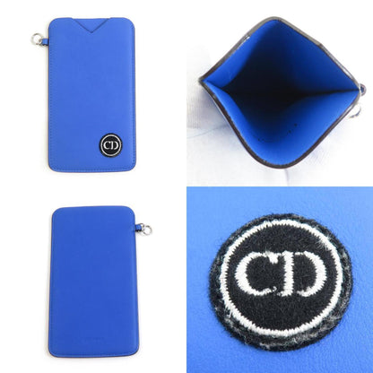 Christian Dior Blue Purple Leather Pouch Rovelle Bags