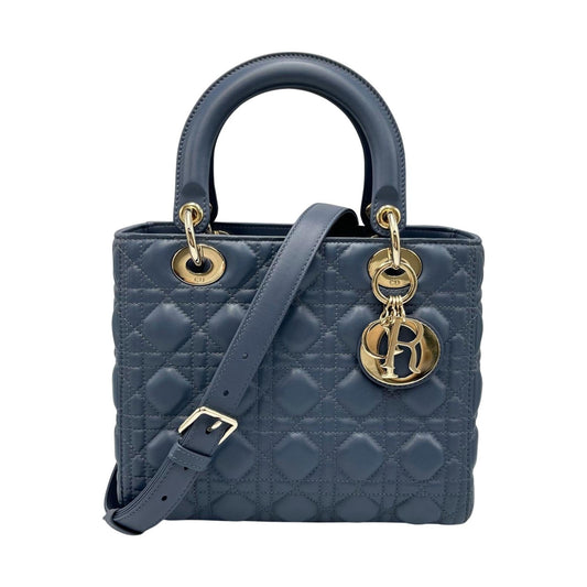 Christian Dior Blue Leather Handbag Leather Rovelle Bags