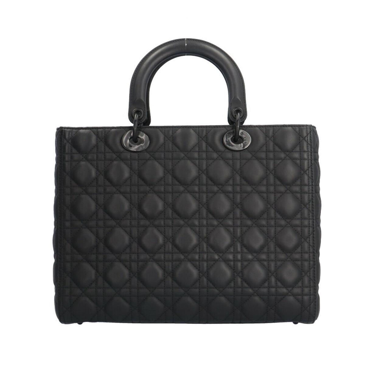 Christian Dior Lady Dior Black Leather Shoulder Bag Leather Rovelle Bags