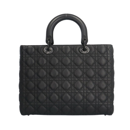 Christian Dior Lady Dior Black Leather Shoulder Bag Leather Rovelle Bags