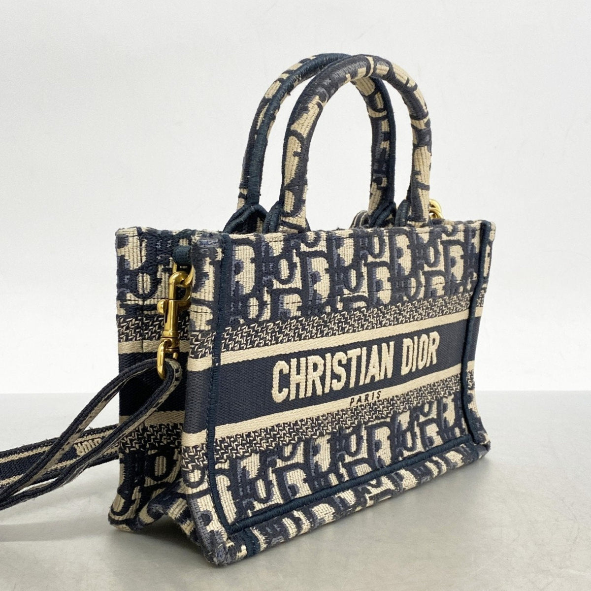Christian Dior Navy Canvas Handbag Rovelle Bags