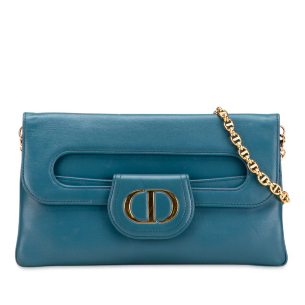 Christian Dior Blue Leather Shoulder Bag Style 7 Rovelle Bags