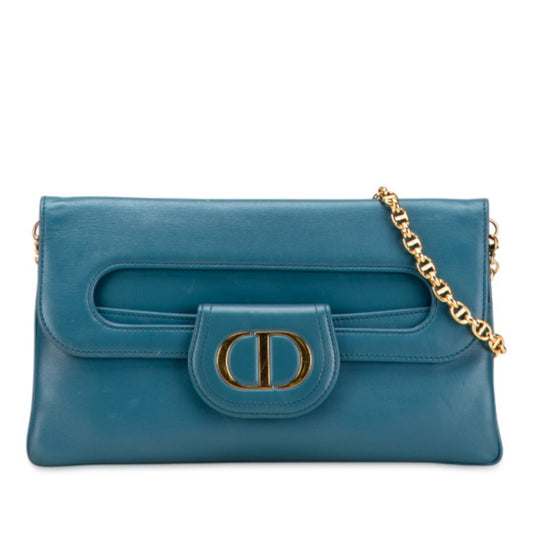 Christian Dior Blue Leather Shoulder Bag Style 7 Rovelle Bags