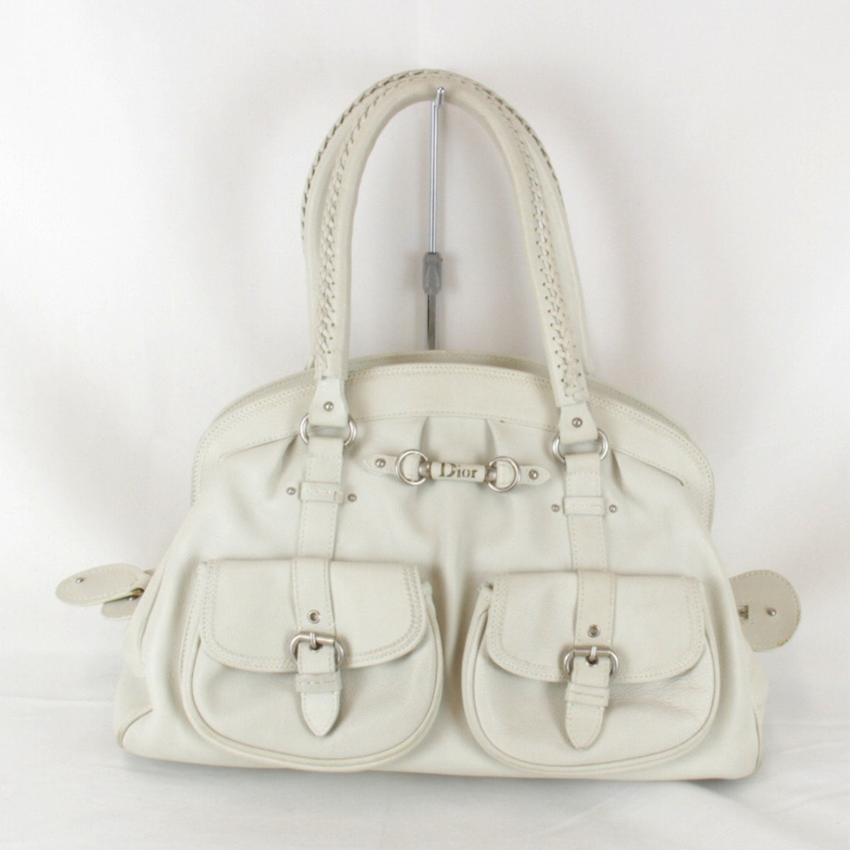 Christian Dior White Leather Handbag Style 2 Rovelle Bags