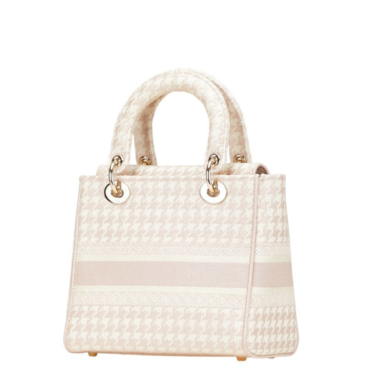 Christian Dior Lady Dior Pink White Canvas Handbag Shoulder Bag Rovelle Bags