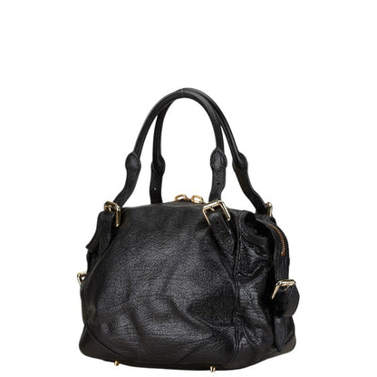 Burberry Black Leather Shoulder Bag Tote Bag ( )