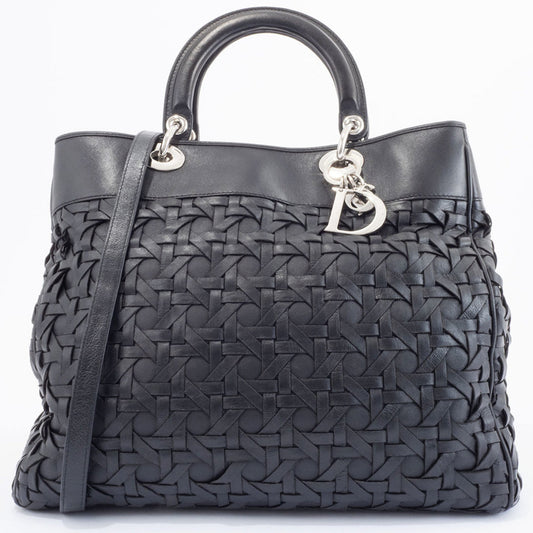 Christian Dior Black Leather Handbag Style 14 Rovelle Bags