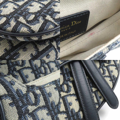 Christian Dior Navy Canvas Handbag Saddle Bag Rovelle Bags
