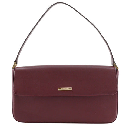 Burberry Bordeaux Red Color Leather Shoulder Bag ( )