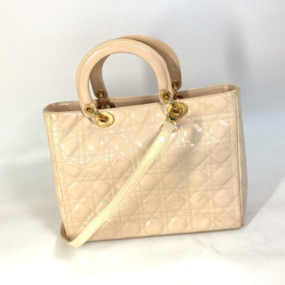 Christian Dior Beige Patent Leather Handbag Shoulder Bag Rovelle Bags