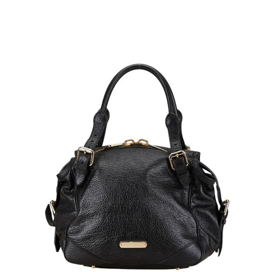 Burberry Black Leather Shoulder Bag Tote Bag ( )
