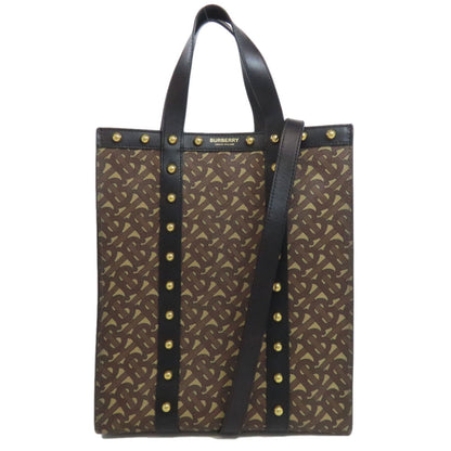 Burberry Black Brown Pvc Leather Tote Bag ( )