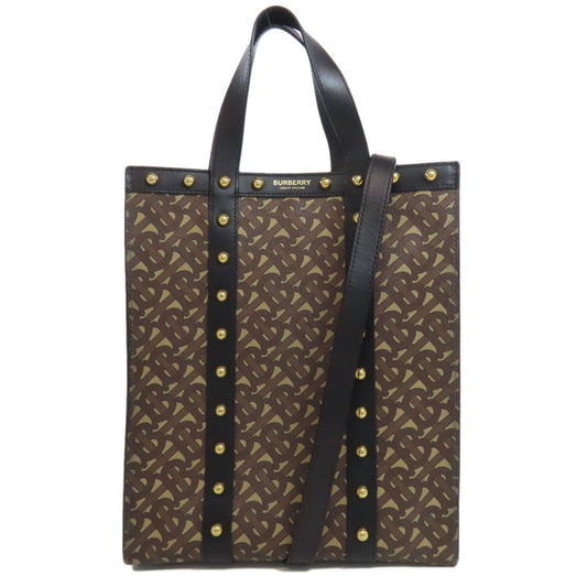 Burberry Black Brown Pvc Leather Tote Bag ( )
