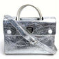 Christian Dior Silver Leather Handbag Leather Rovelle Bags
