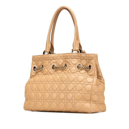 Christian Dior Lady Dior Beige Brown Leather Handbag Tote Bag Rovelle Bags