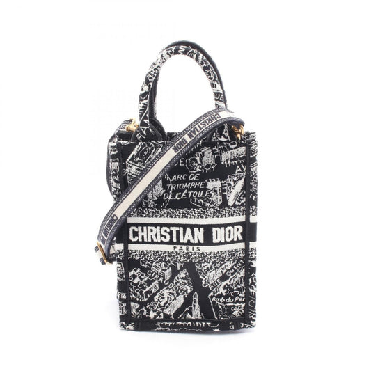 Christian Dior Black White Canvas Handbag Tote Bag Rovelle Bags