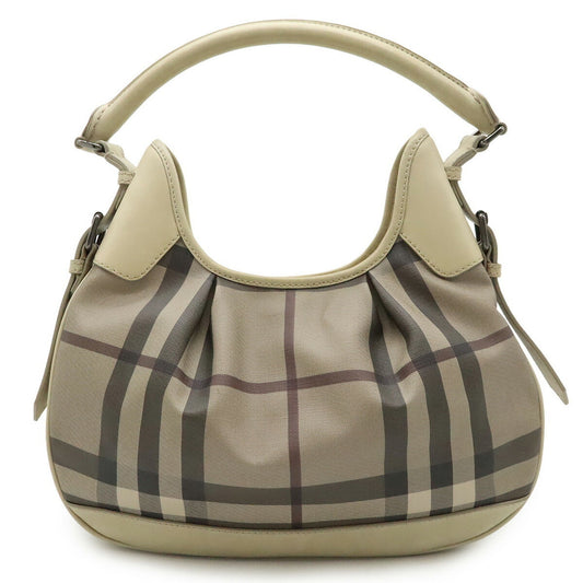 Burberry Brown Grayish Pvc Leather Shoulder Bag ( )