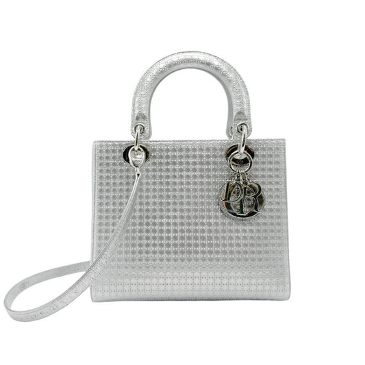 Christian Dior Silver Leather Handbag Shoulder Bag Style 4 Rovelle Bags