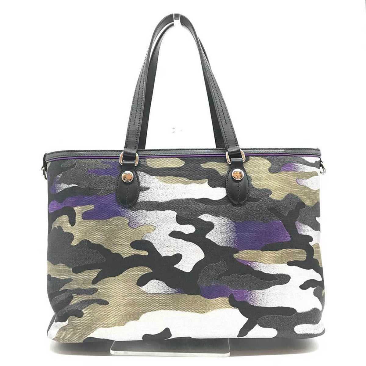 Christian Dior Camouflage Multi-Color Canvas Leather Tote Bag Rovelle Bags