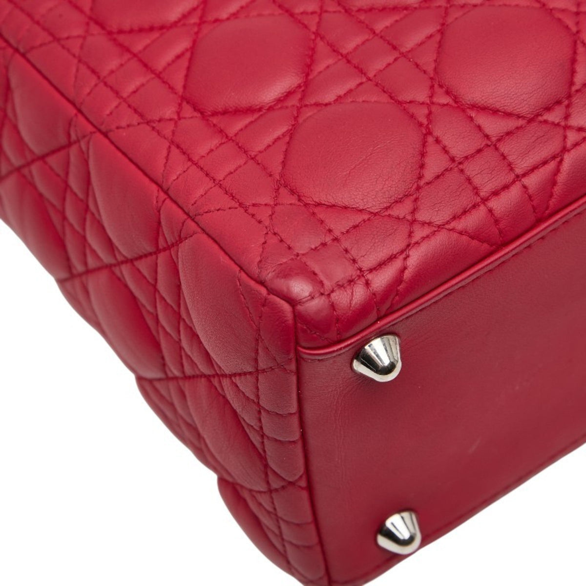 Christian Dior Lady Dior Red Color Leather Handbag Shoulder Bag Style 3 Rovelle Bags