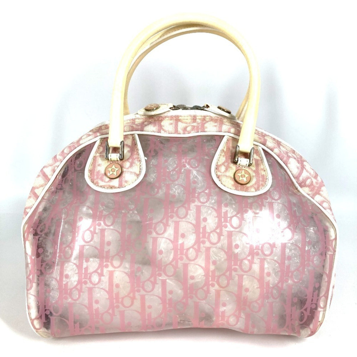 Christian Dior Pink Yellow Trotter Boston Bag Handbag Tote Bag Rovelle Bags