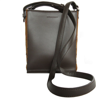 Burberry Brown Leather Suede Shoulder Bag ( )