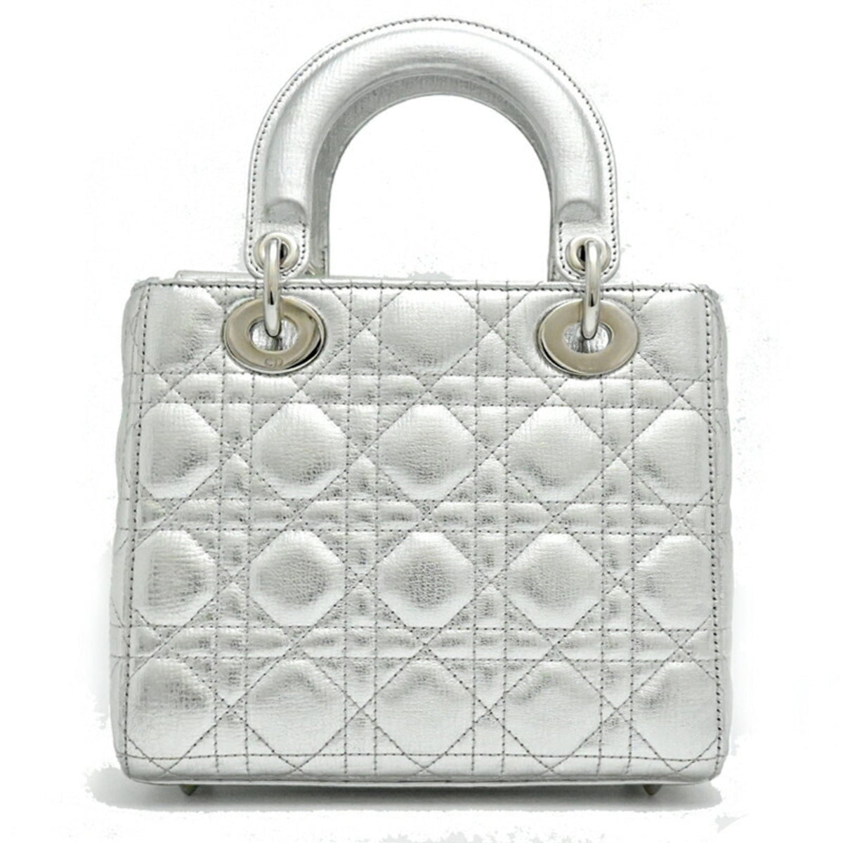 Christian Dior Silver Leather Handbag Rovelle Bags