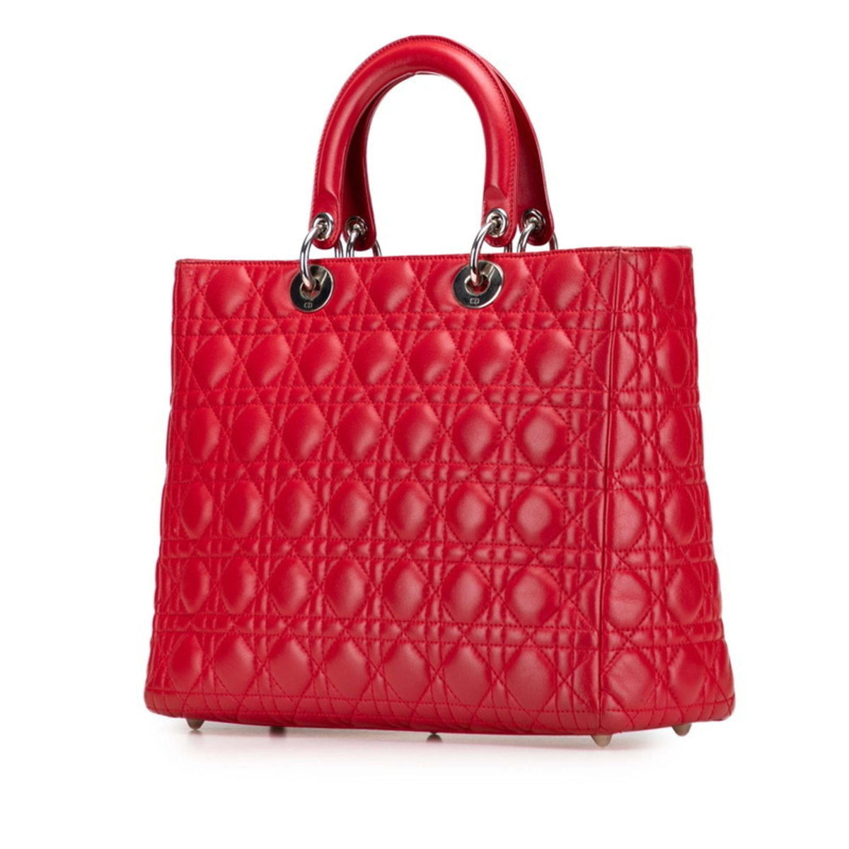 Christian Dior Lady Dior Red Color Leather Handbag Shoulder Bag Leather Rovelle Bags