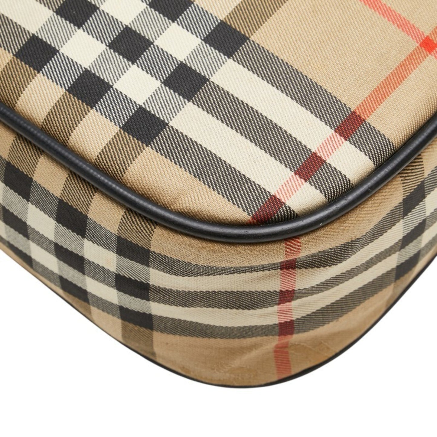 Burberry Beige Multi-Color Canvas Leather Shoulder Bag ( )