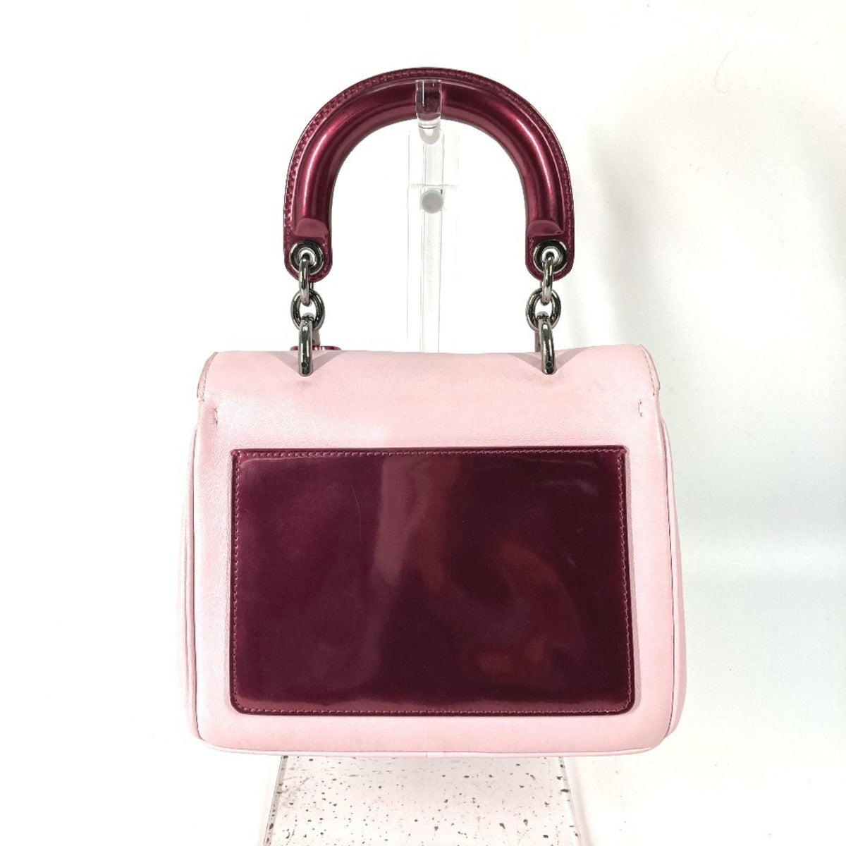 Christian Dior Metallic Pink Leather Leather Handbag Shoulder Bag Rovelle Bags