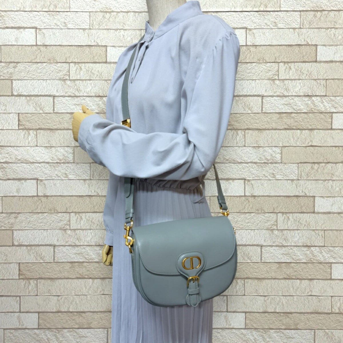 Christian Dior Gray Leather Shoulder Bag Style 7 Rovelle Bags