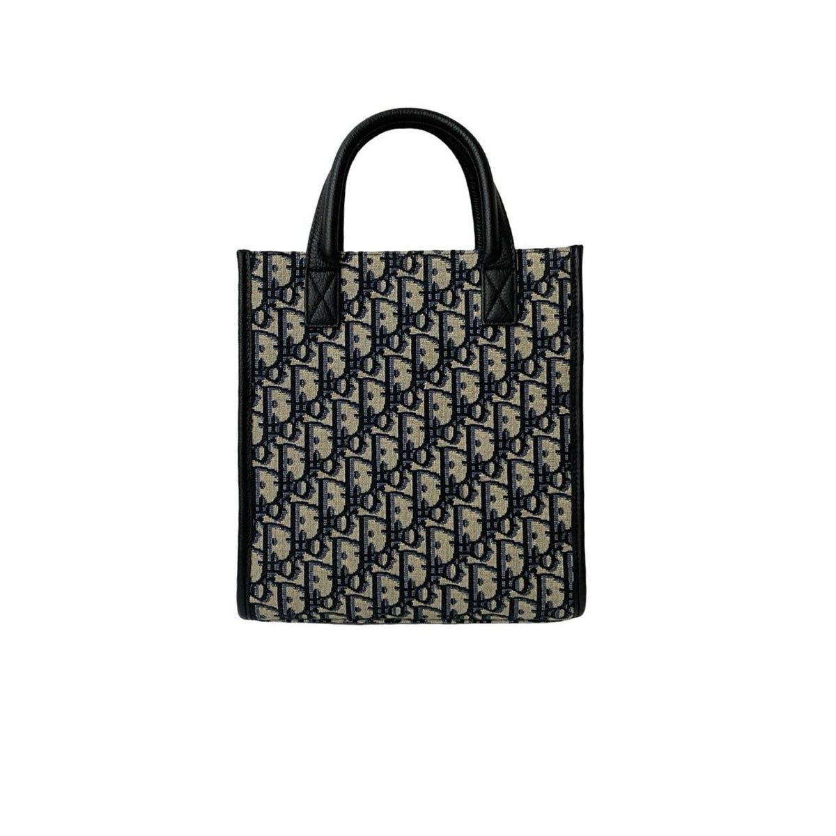 Christian Dior Black Navy Leather Canvas Handbag Shoulder Bag Rovelle Bags