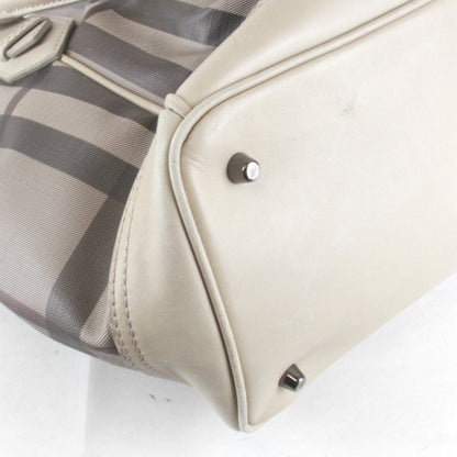 Burberry Beige Pvc Handbag Tote Bag ( )