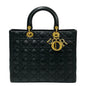Christian Dior Black Leather Handbag Tote Bag Rovelle Bags