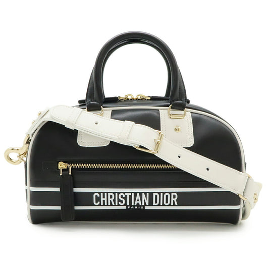 Christian Dior Black White Leather Rubber Handbag Shoulder Bag Rovelle Bags