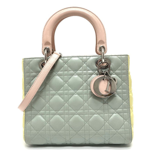 Christian Dior Blue Pink Yellow Leather Handbag Shoulder Bag Rovelle Bags