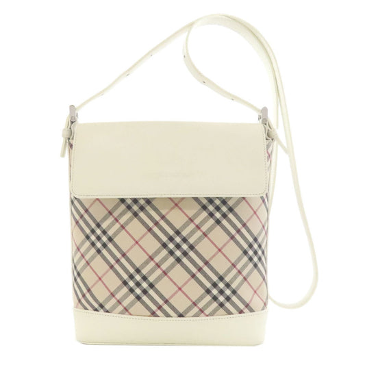 Burberry Beige Canvas Leather Shoulder Bag ( )